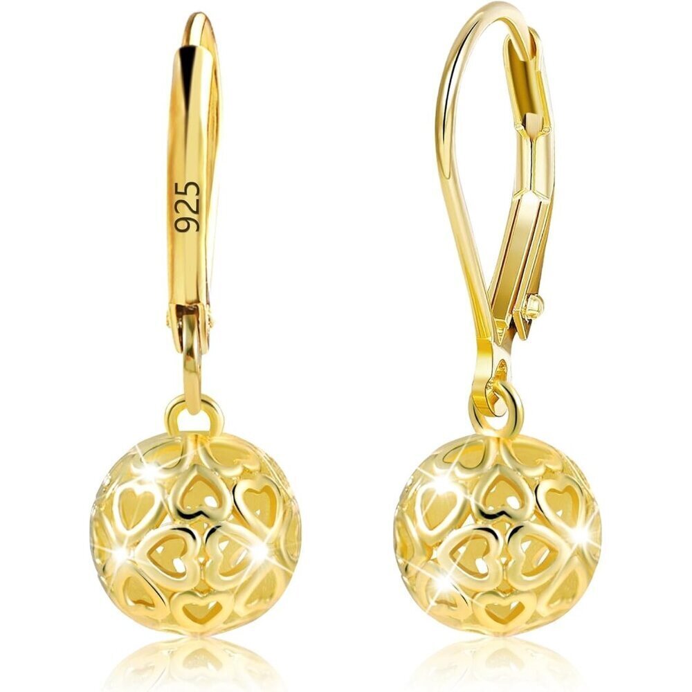 Women's Ball Dangle Gold Drop French Style Leverback Earrings Jewelry